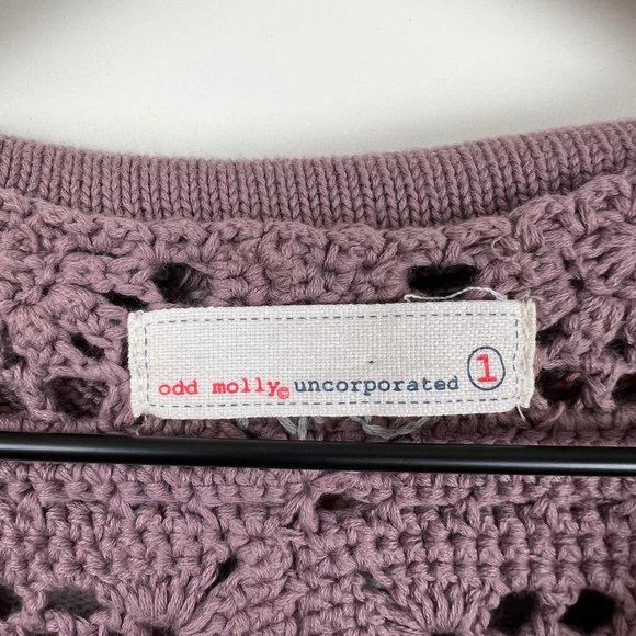 Anthropologie Granny Square Crochet Funky Knit Boho Cardigan Sweater Jacket Coat - Picture 3 of 9